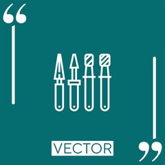 dentist tools vector icon Linear icon. Editable stroke line