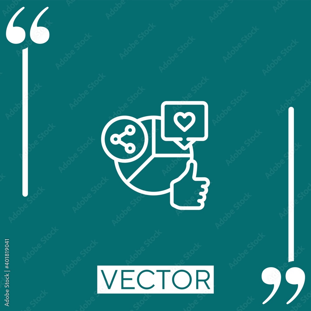 Poster pie chart vector icon linear icon. editable stroke line