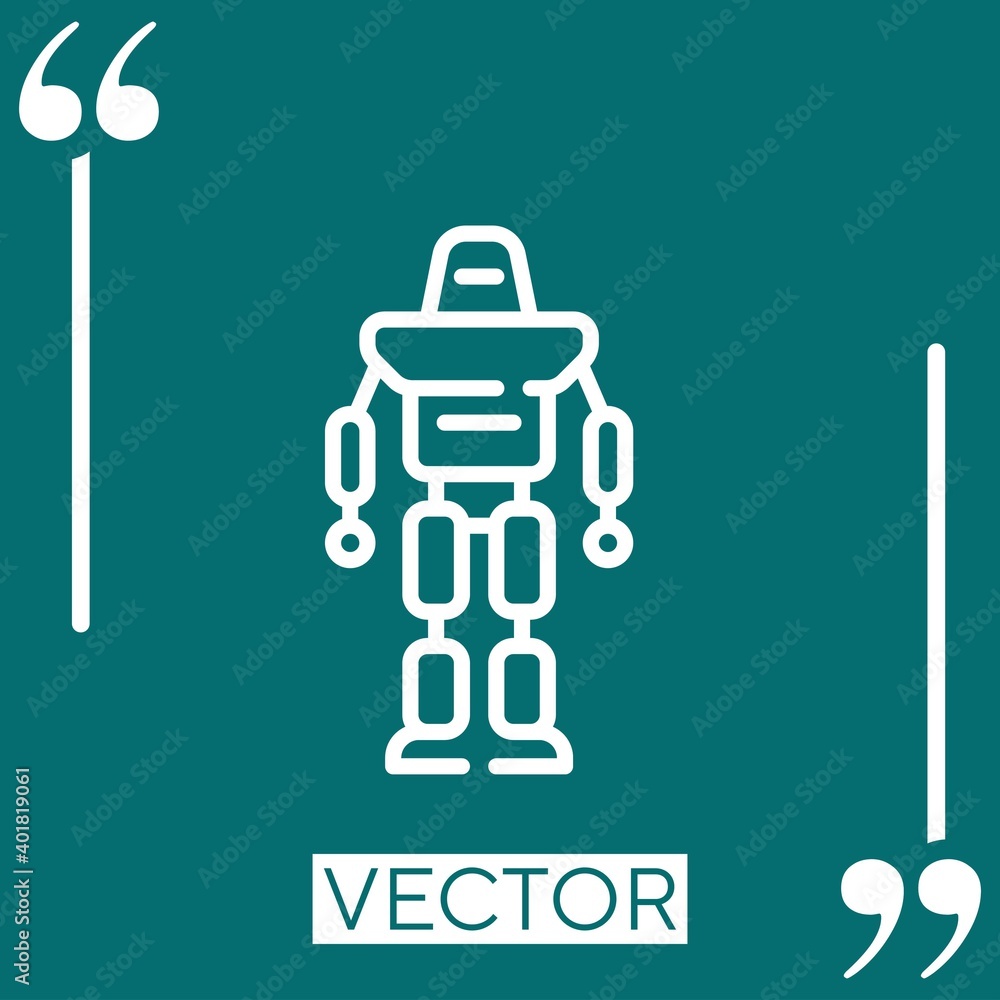 Poster robot vector icon linear icon. editable stroke line