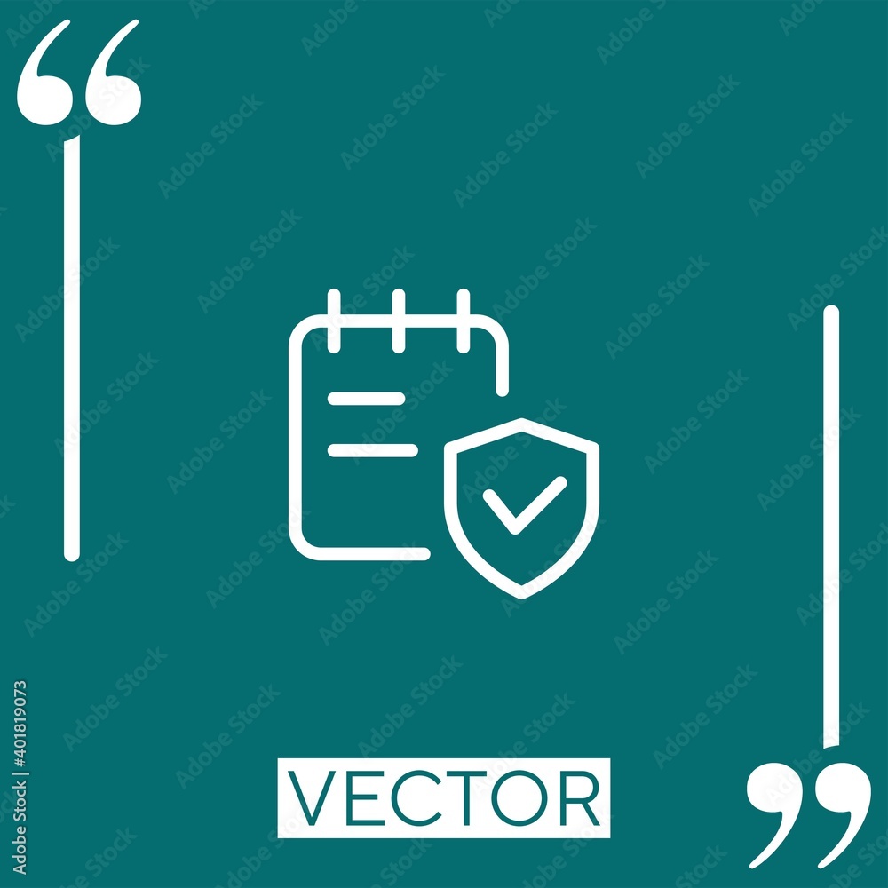 Poster secure vector icon Linear icon. Editable stroke line