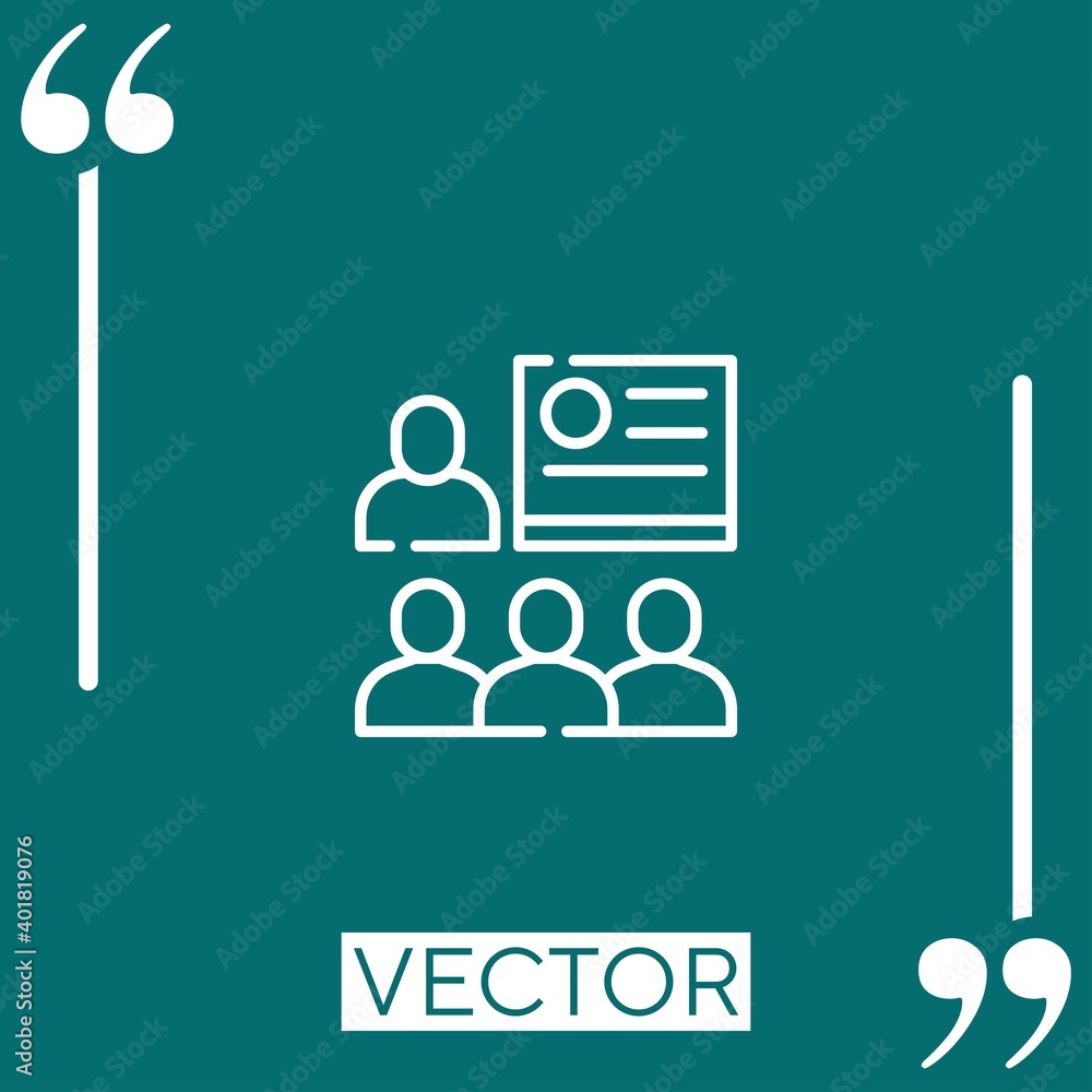 Poster seminar vector icon linear icon. editable stroke line
