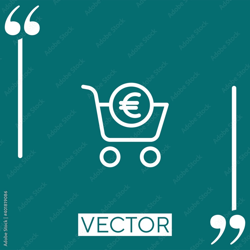 Poster shopping cart vector icon linear icon. editable stroke line