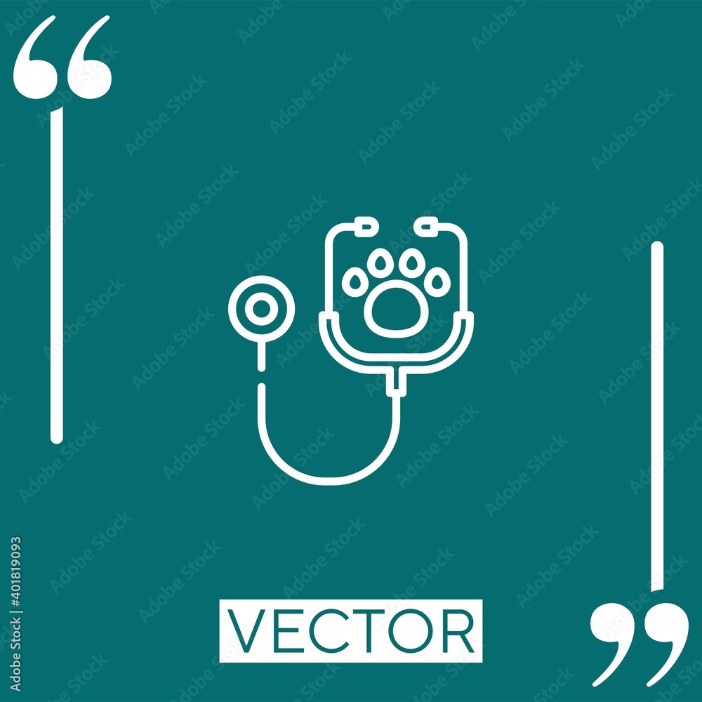 Poster stethoscope vector icon linear icon. editable stroke line