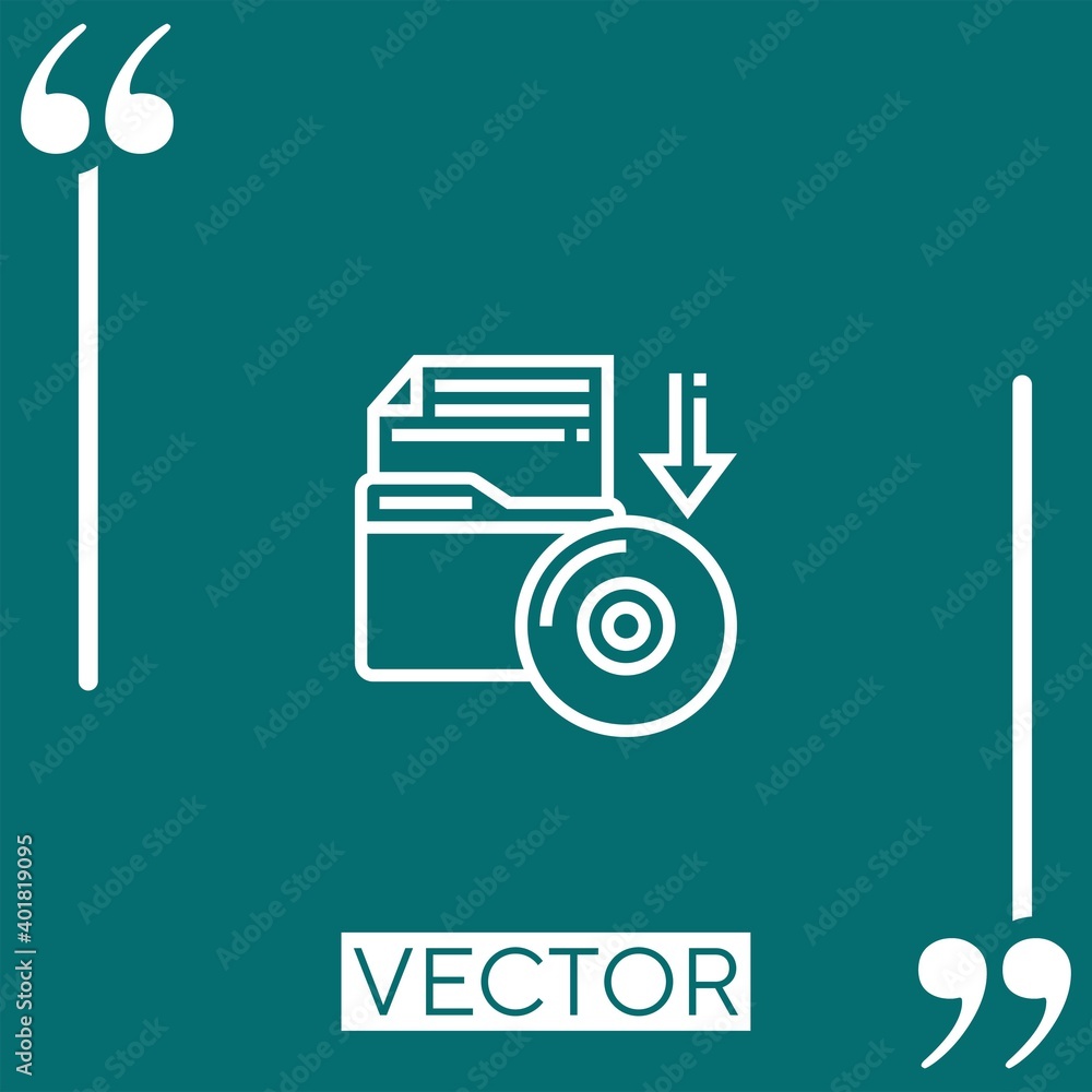 Poster storage vector icon linear icon. editable stroke line
