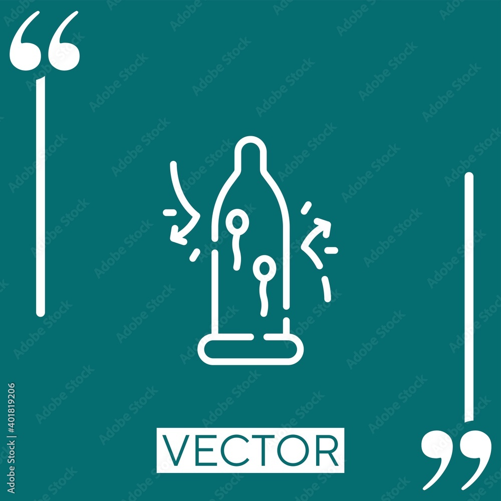 Poster condom vector icon linear icon. editable stroke line