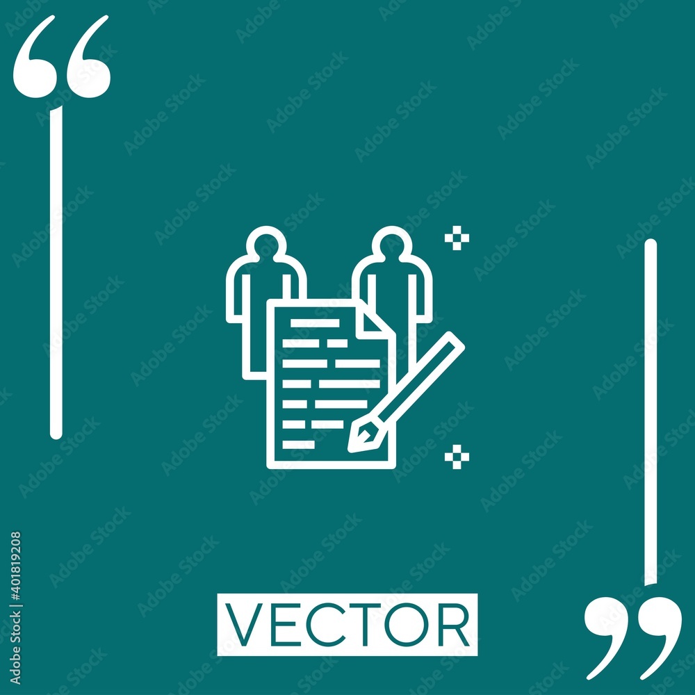 Poster contract vector icon linear icon. editable stroke line