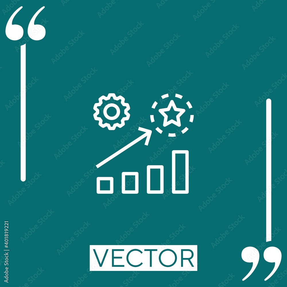 Poster development vector icon linear icon. editable stroke line