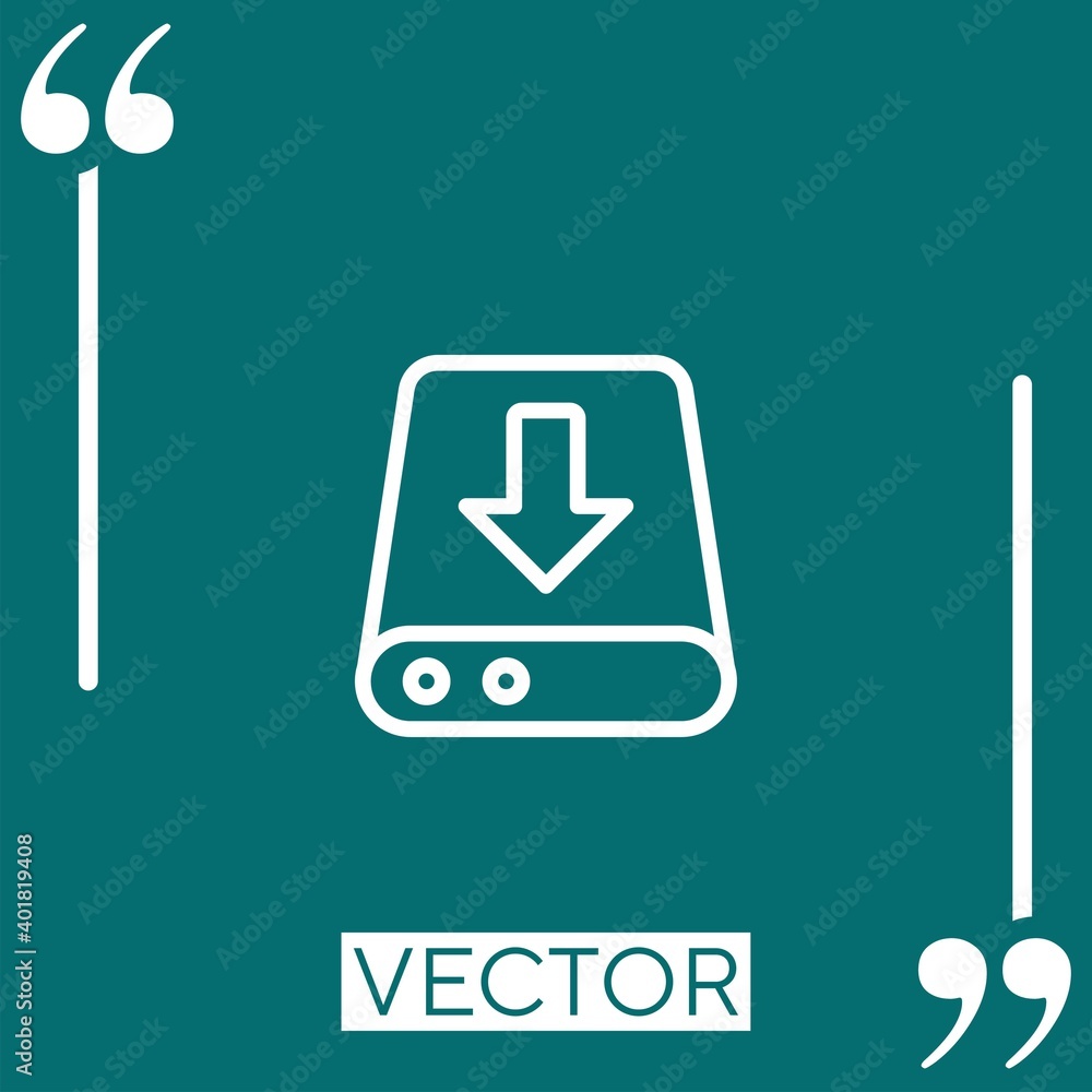 Poster server storage vector icon Linear icon. Editable stroke line