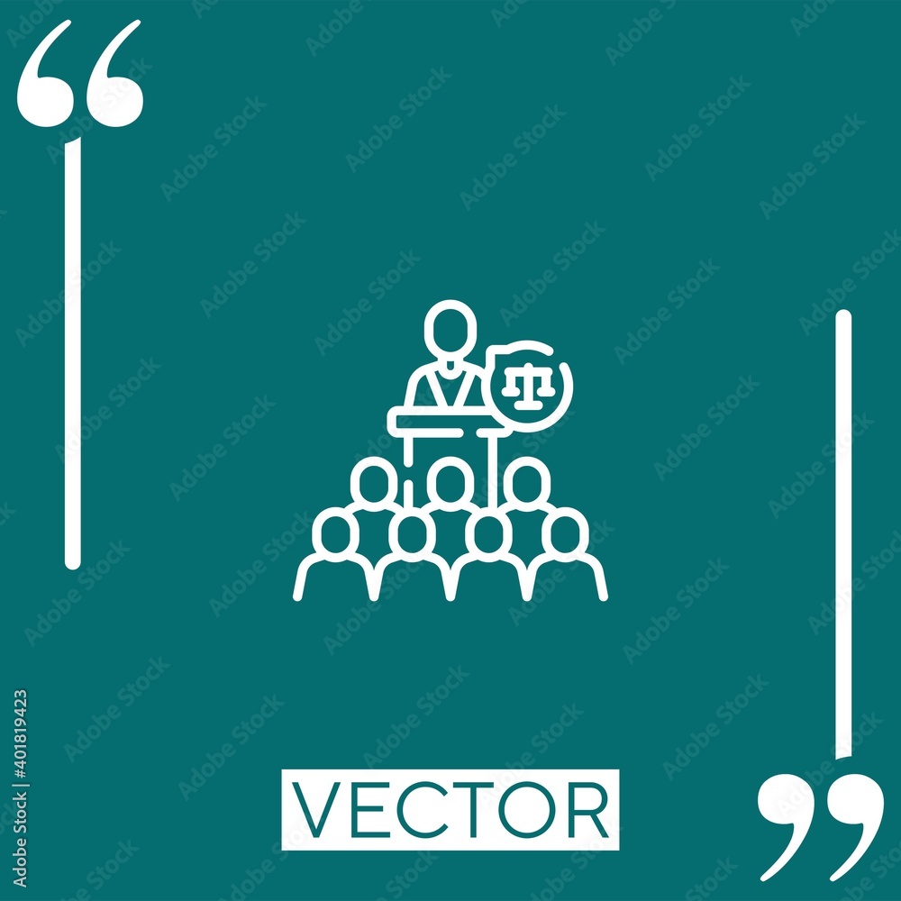 Poster speech vector icon linear icon. editable stroke line