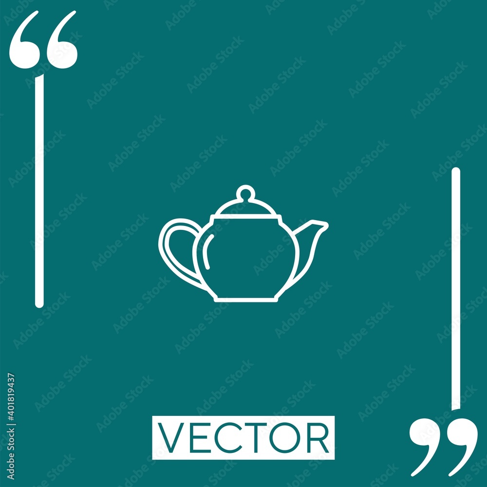 Poster teapot vector icon linear icon. editable stroke line