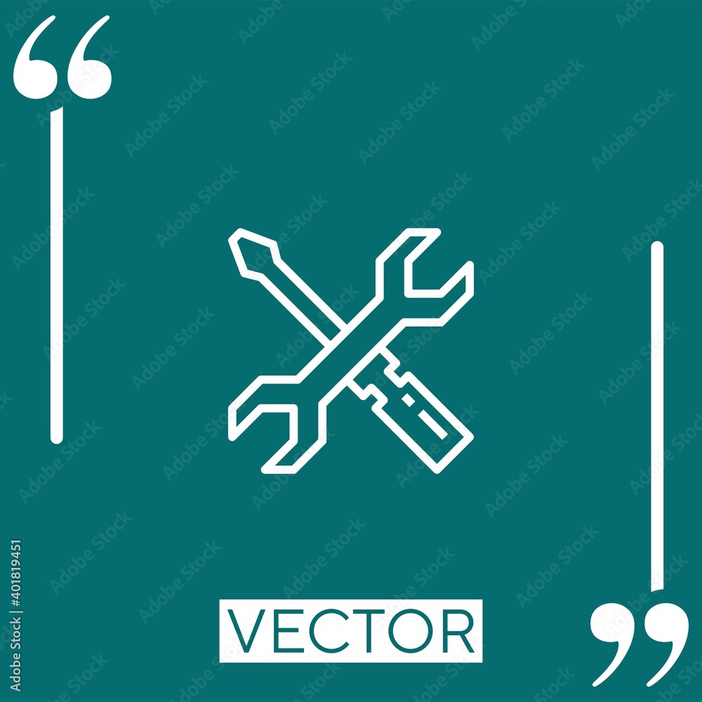 Poster tools vector icon linear icon. editable stroke line