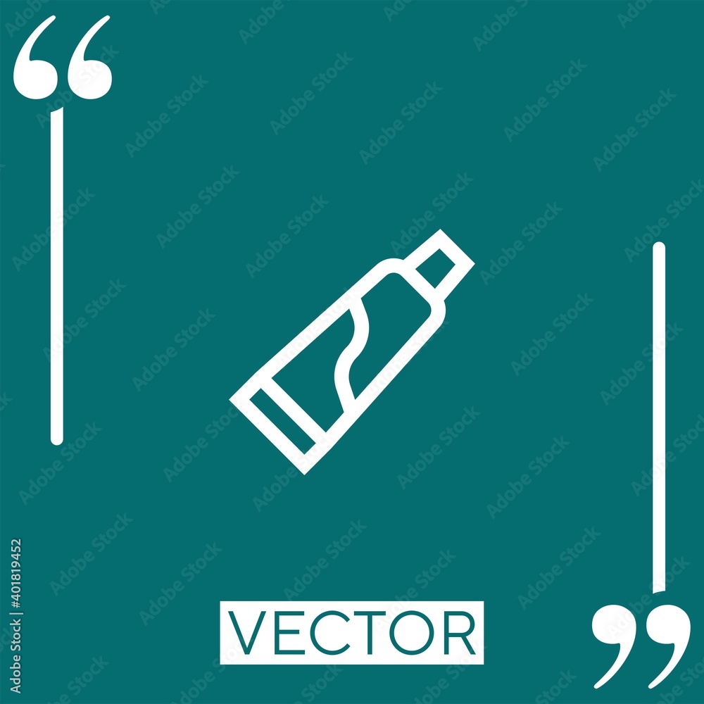 Poster toothpaste vector icon linear icon. editable stroke line
