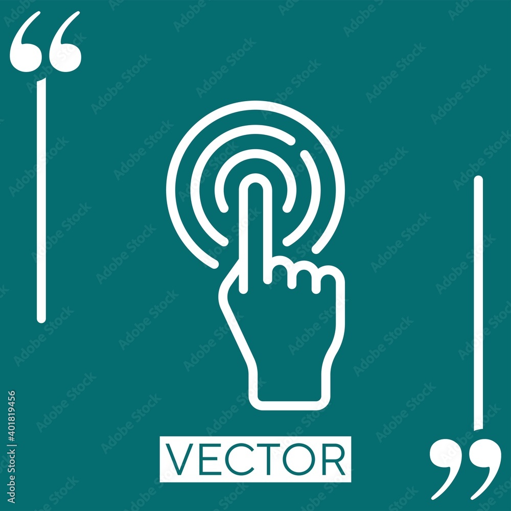Poster touch vector icon linear icon. editable stroke line