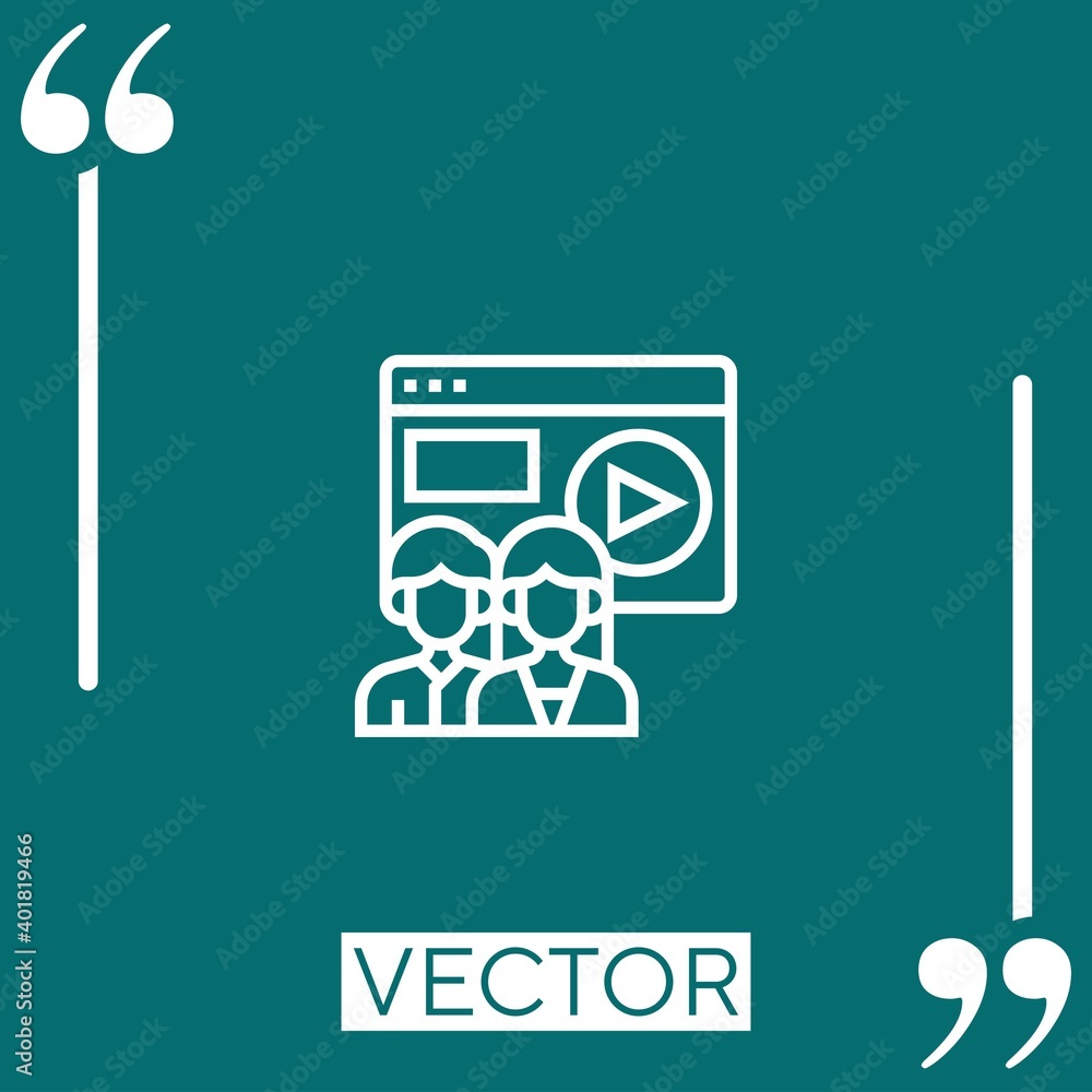 Poster unique visitor vector icon linear icon. editable stroke line