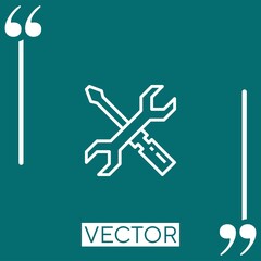 tools vector icon Linear icon. Editable stroke line