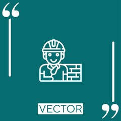 worker vector icon Linear icon. Editable stroke line