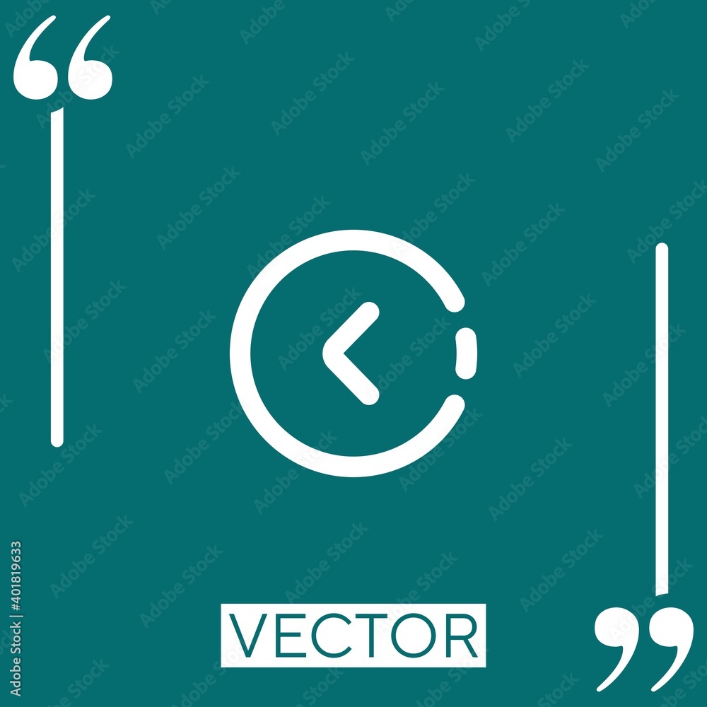 Poster left arrow vector icon linear icon. editable stroke line