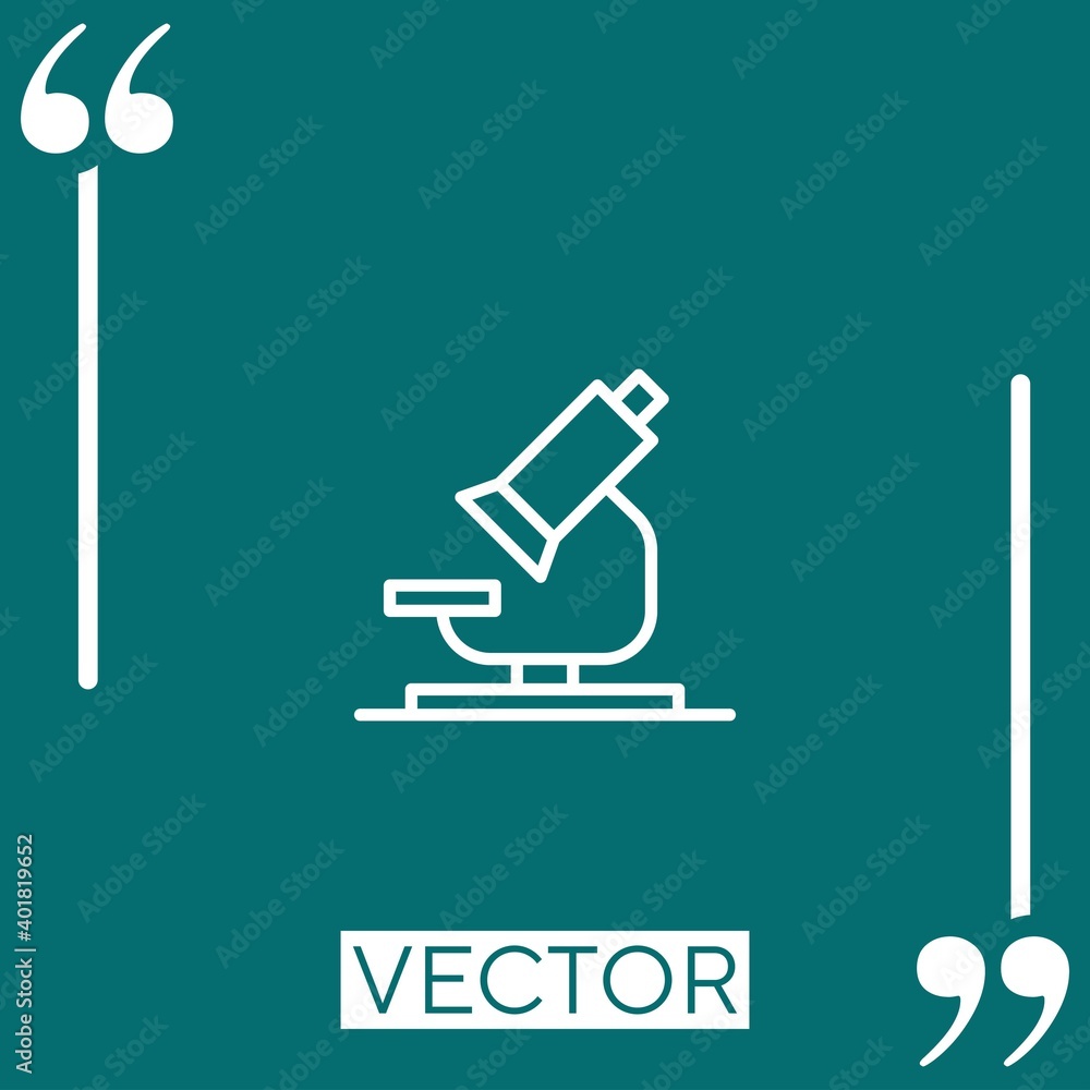Poster microscope vector icon linear icon. editable stroke line