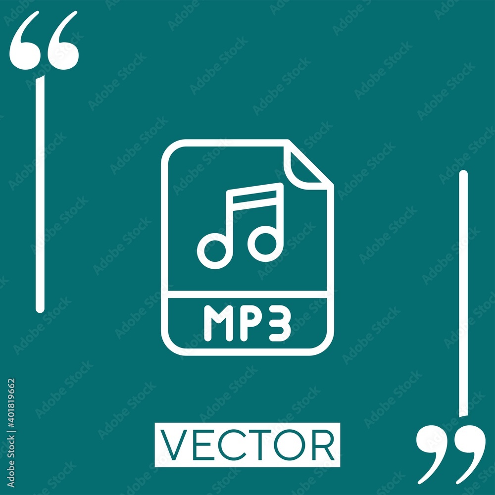 Poster mp vector icon linear icon. editable stroke line