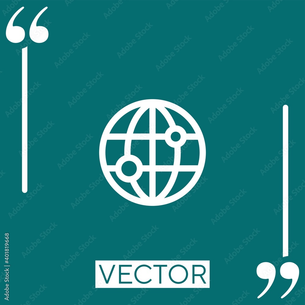 Poster network vector icon linear icon. editable stroke line