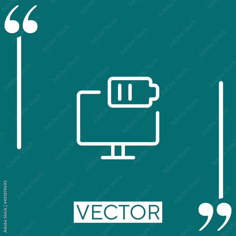 Poster personal computer vector icon Linear icon. Editable stroke line