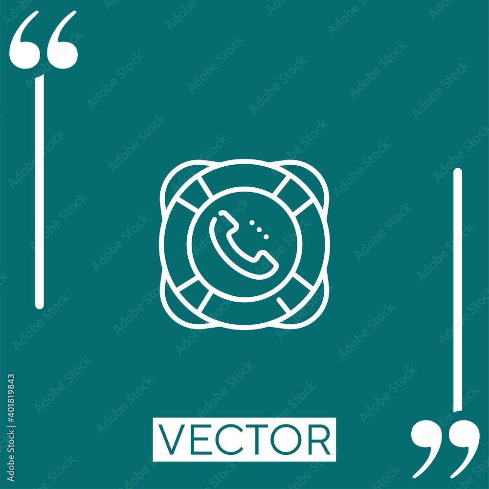 Poster call center agent vector icon linear icon. editable stroke line