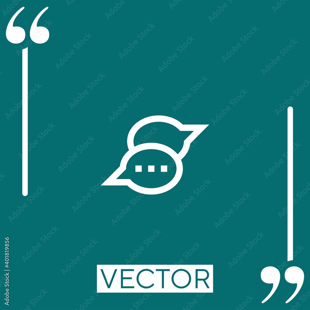 Poster chat vector icon linear icon. editable stroke line