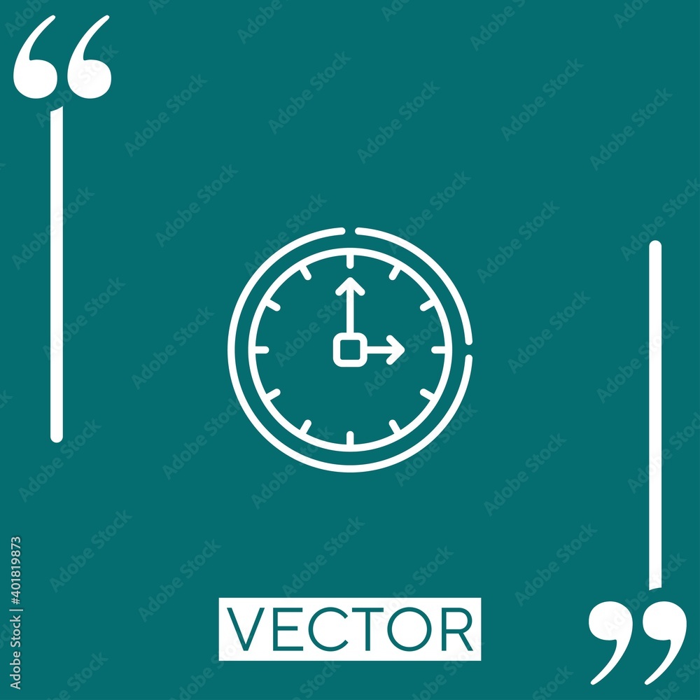 Poster clock vector icon linear icon. editable stroke line