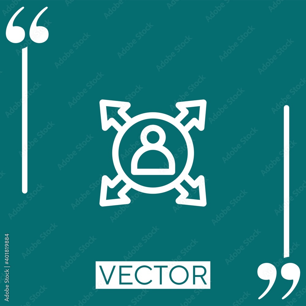 Poster develop vector icon linear icon. editable stroke line