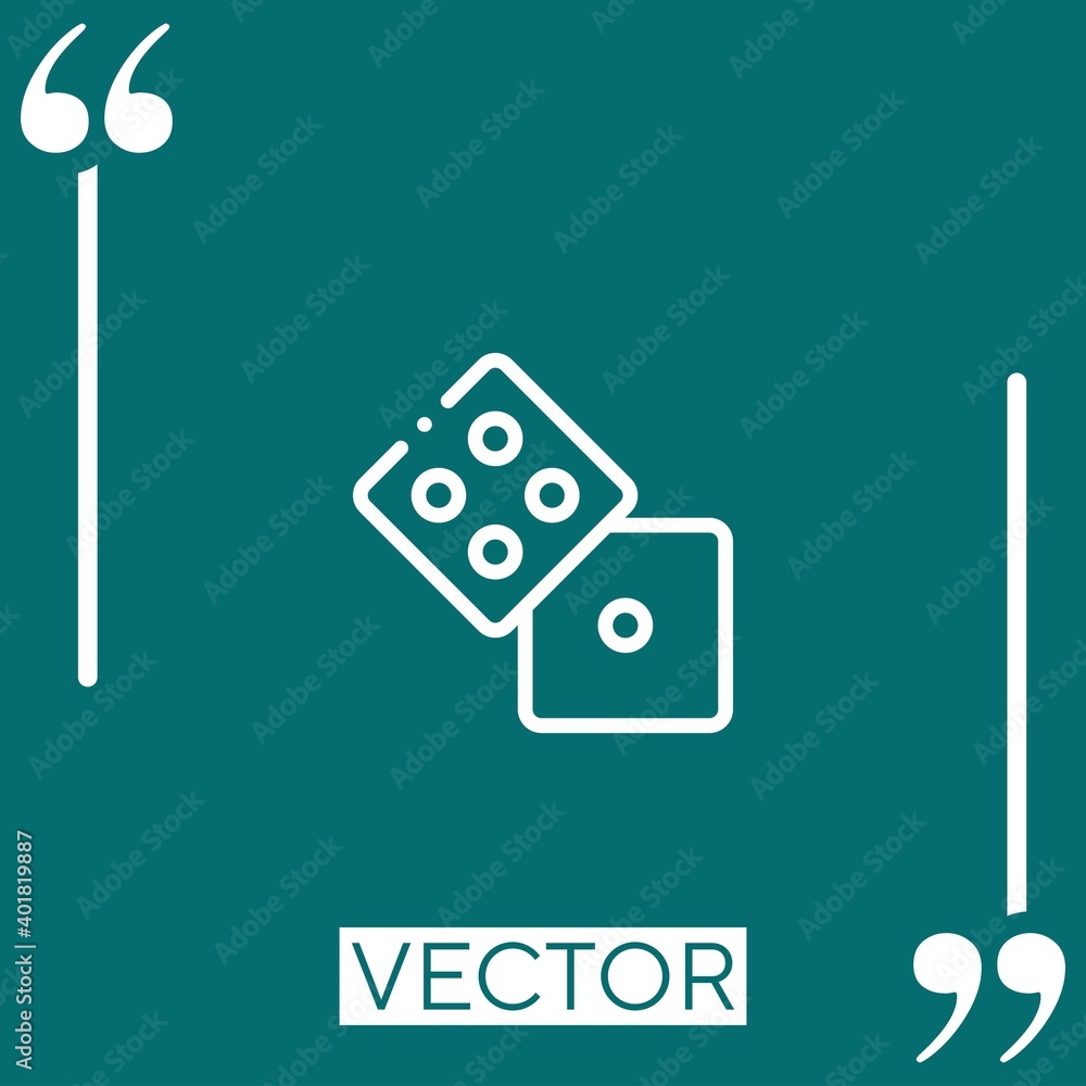 Poster dice vector icon linear icon. editable stroke line