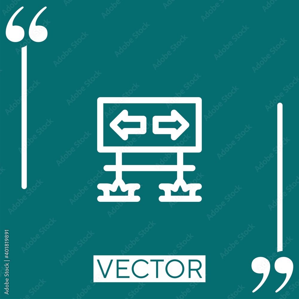 Poster direction vector icon linear icon. editable stroke line