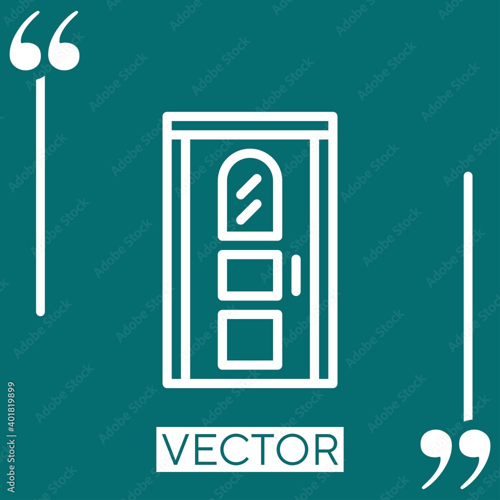Poster door vector icon linear icon. editable stroke line