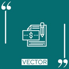 wage vector icon Linear icon. Editable stroke line