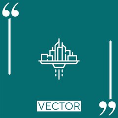 city vector icon Linear icon. Editable stroke line