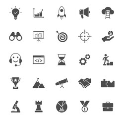 startup silhouette vector icons isolated on white. startup grey icon set for web, mobile apps, ui design and print