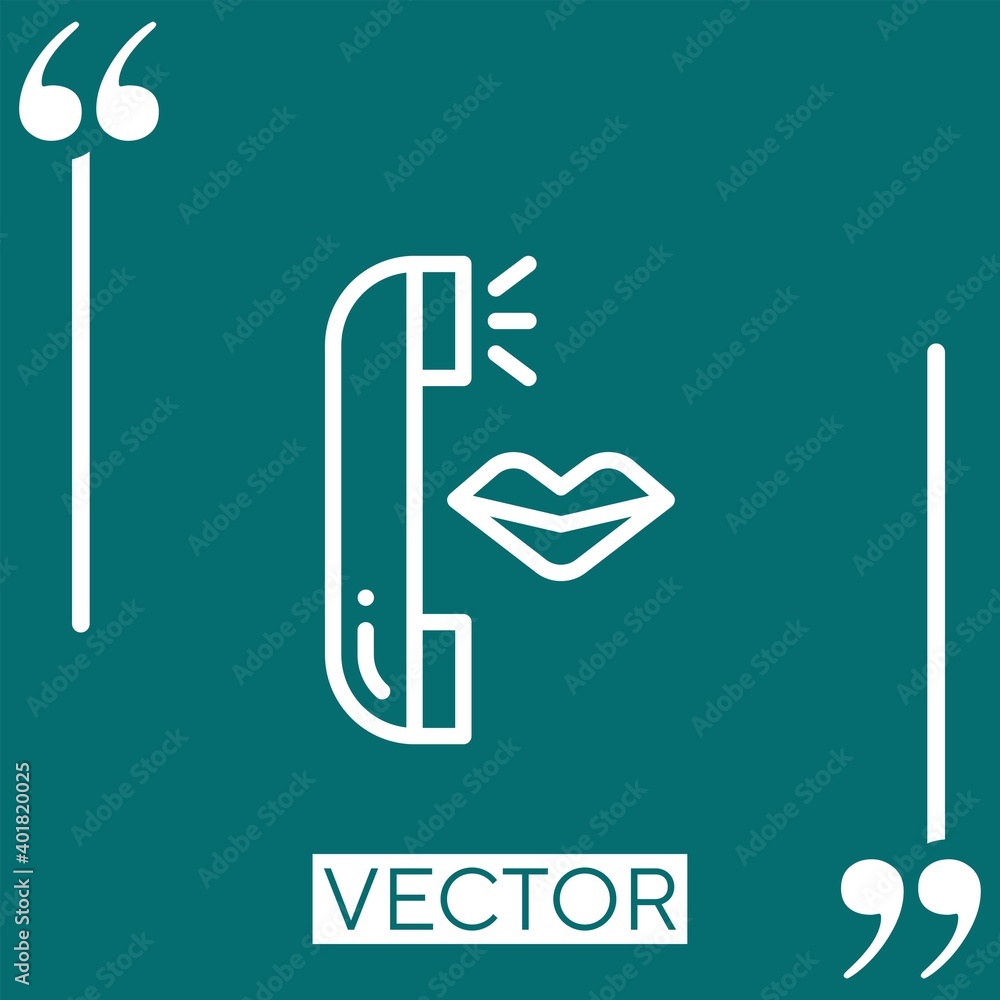 Poster phone call vector icon linear icon. editable stroke line