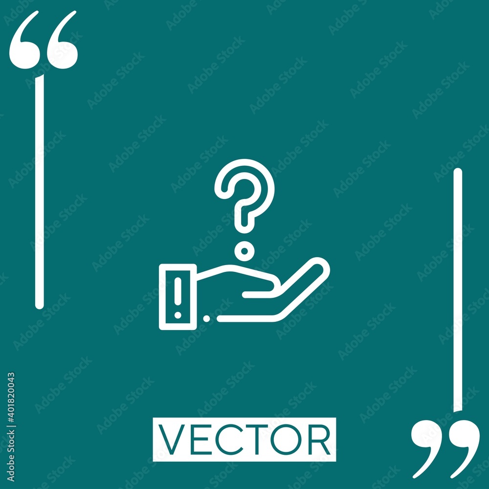Poster question vector icon linear icon. editable stroke line