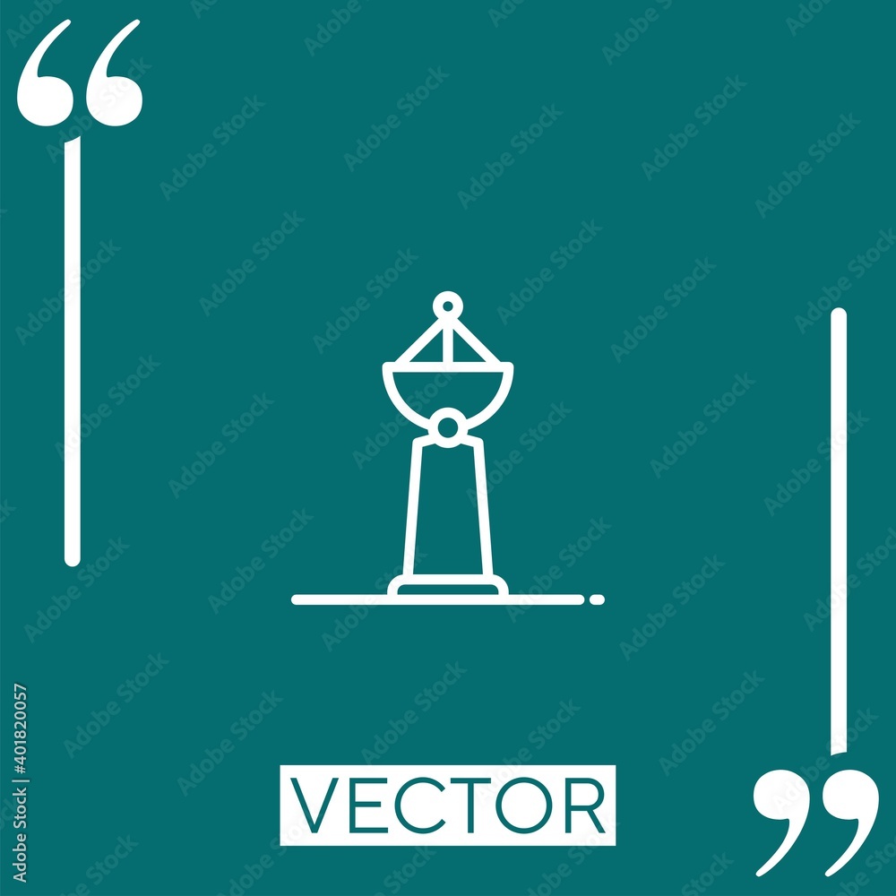 Poster radar vector icon linear icon. editable stroke line