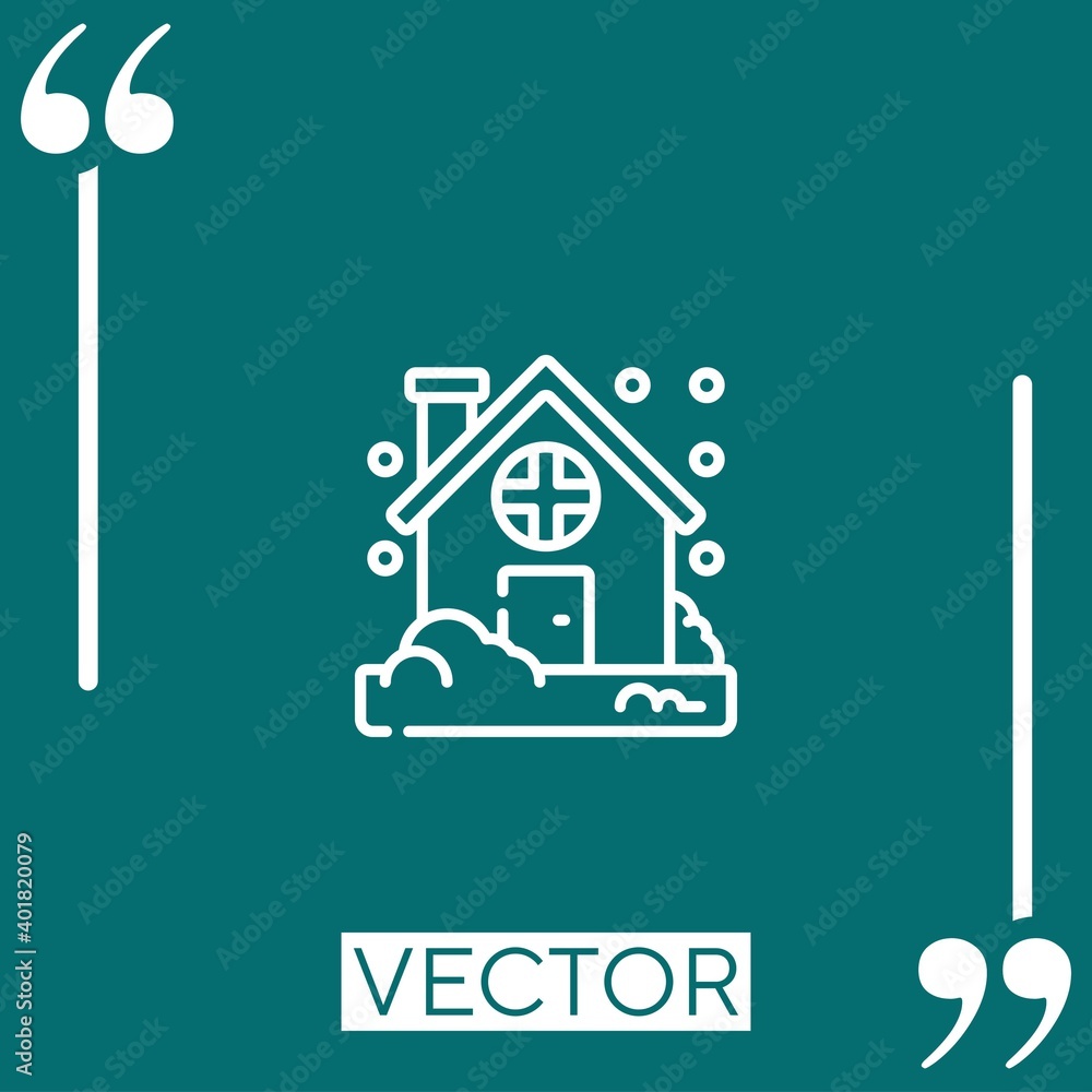Poster snow vector icon linear icon. editable stroke line