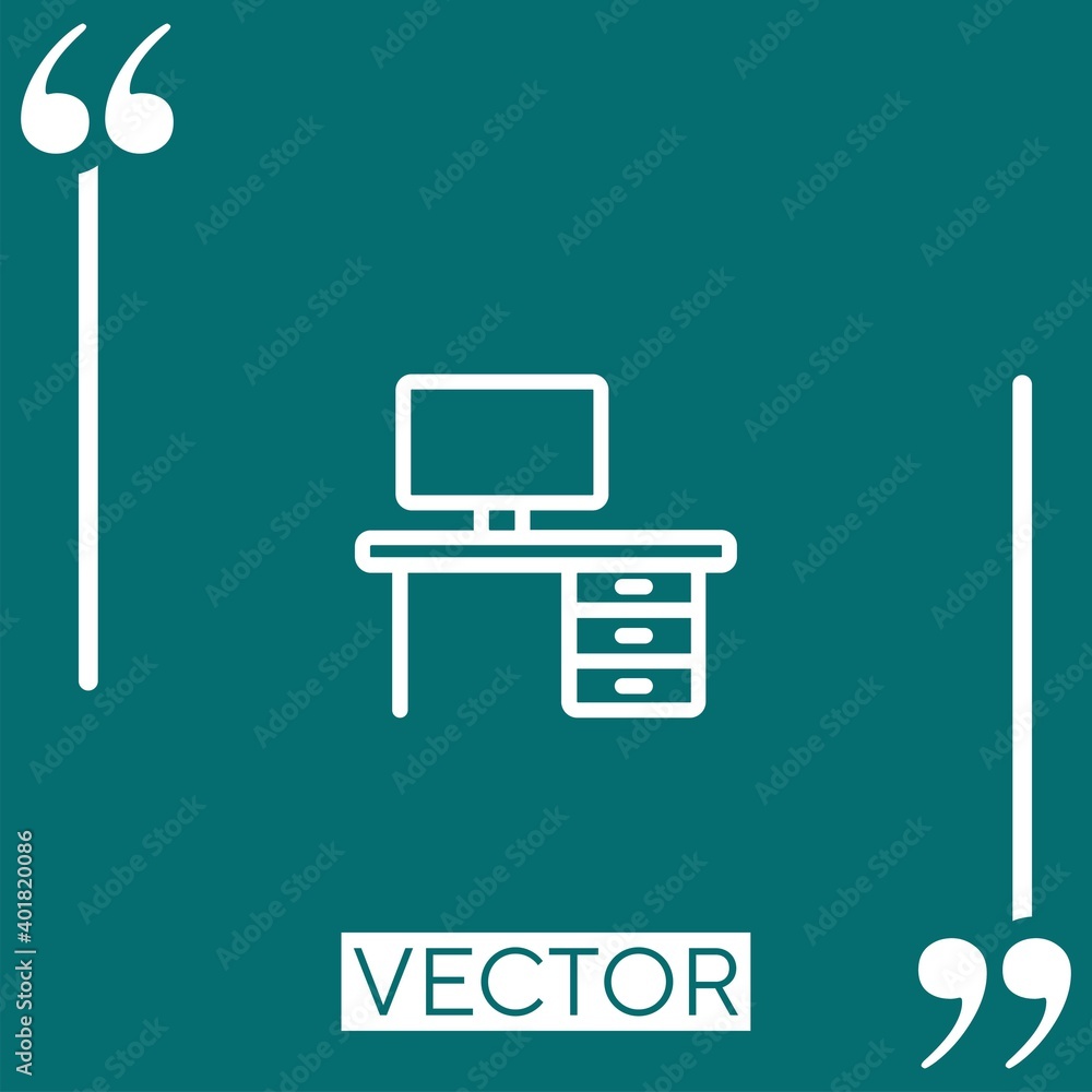 Poster table vector icon linear icon. editable stroke line