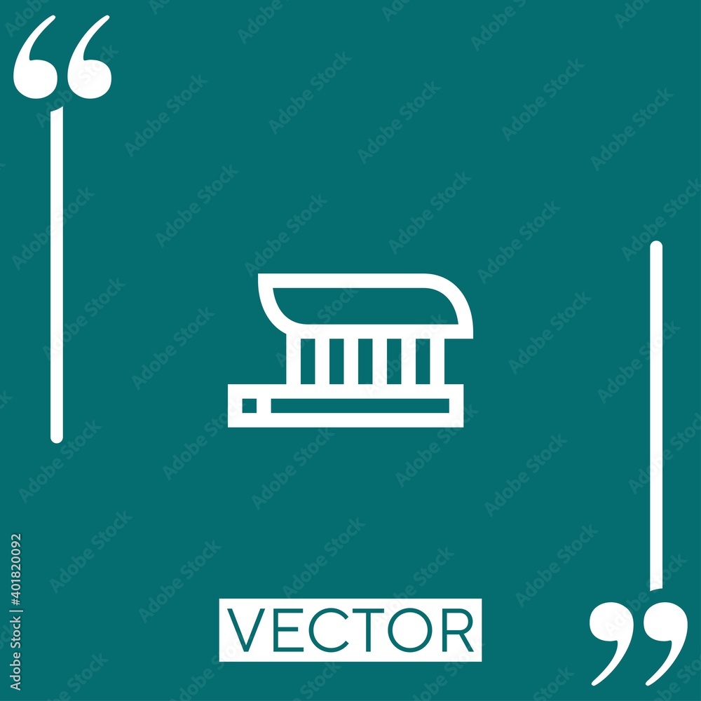 Poster tooth paste vector icon linear icon. editable stroke line