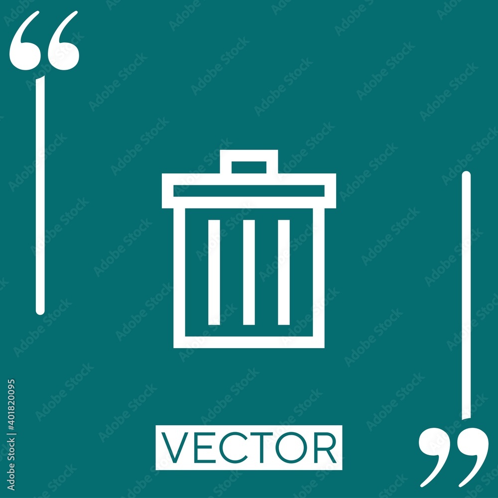 Poster trash vector icon linear icon. editable stroke line