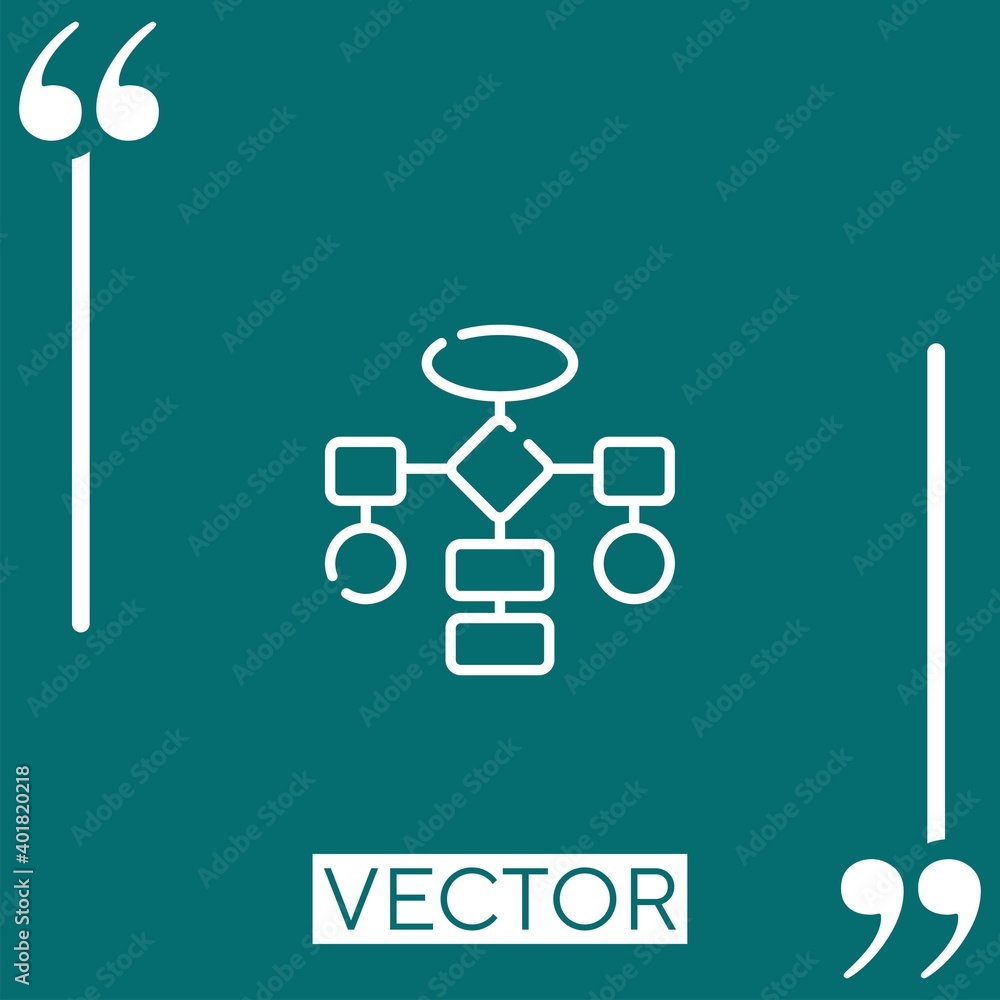 Poster flowchart vector icon linear icon. editable stroke line