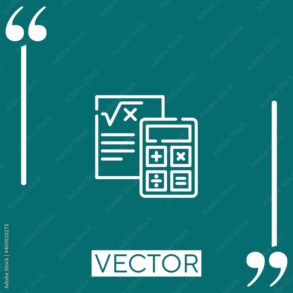 Aufkleber mathematics vector icon linear icon. editable stroke line