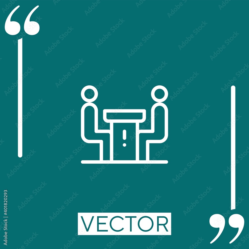 Poster negotiation vector icon linear icon. editable stroke line