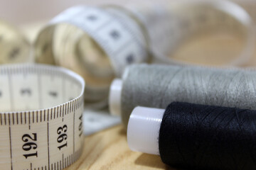 threads and tape on the table
