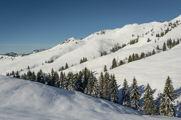 Fototapeta na wymiar Winter view of Formico Peak - Gandino Valley - Orobie - Italian Alps