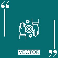hands vector icon Linear icon. Editable stroke line
