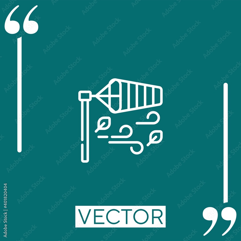 Poster wind vector icon linear icon. editable stroke line
