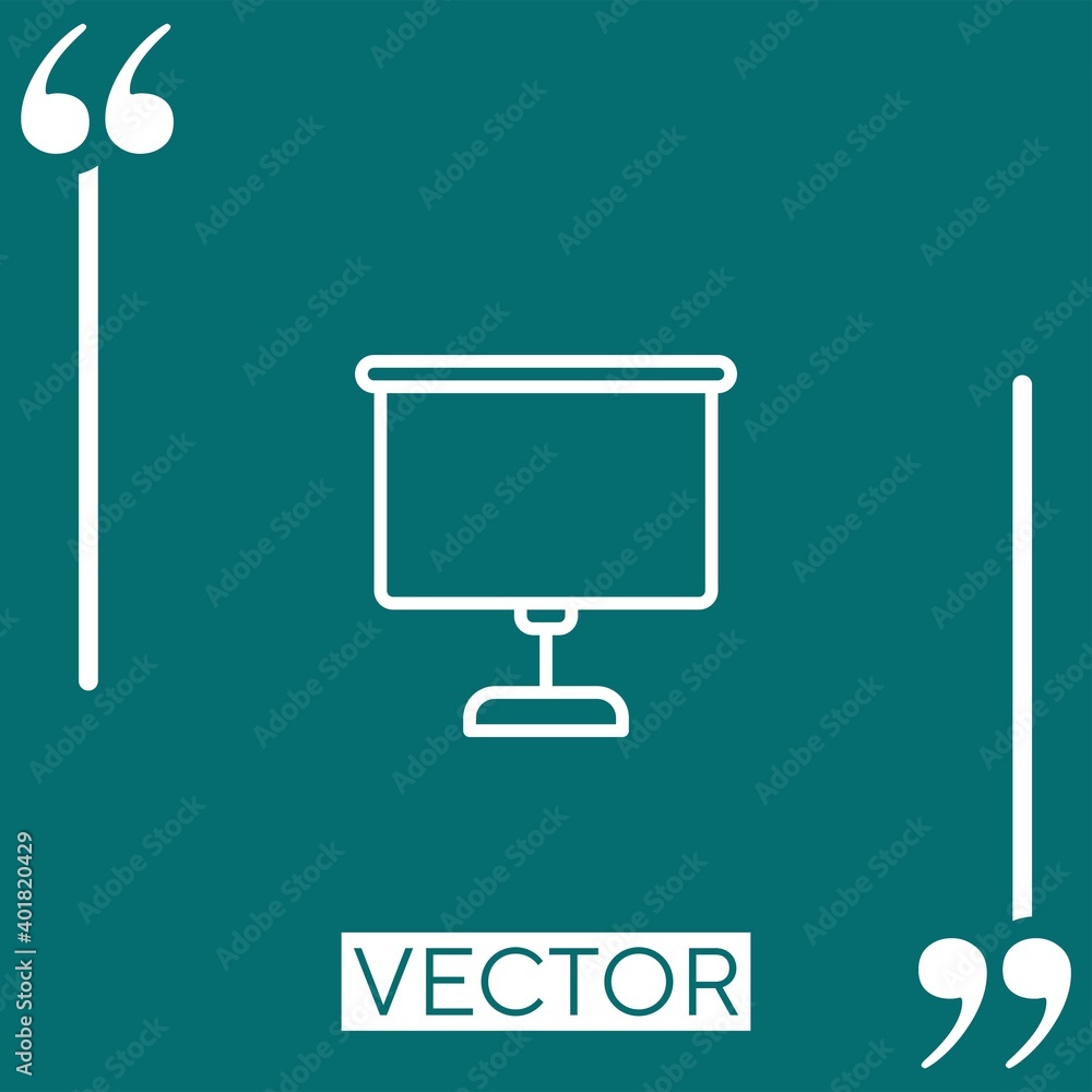 Poster blackboard vector icon linear icon. editable stroke line